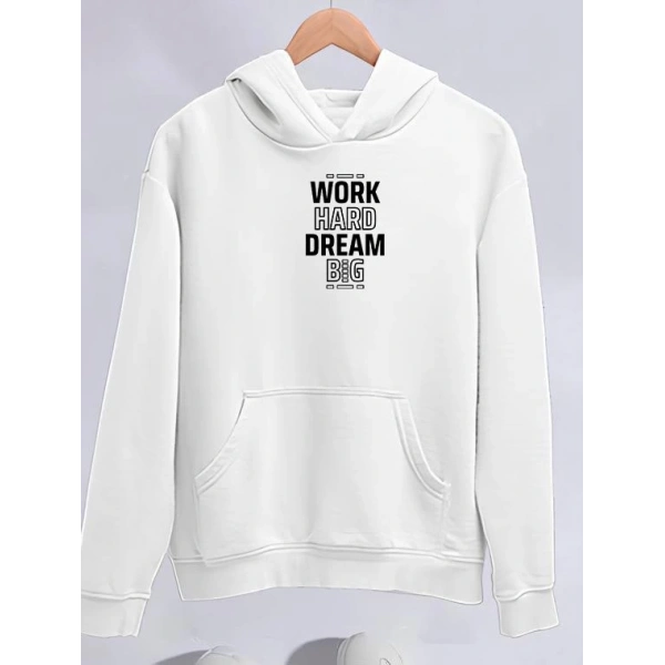 Biçomi Kışlık Üç İplik Kapşonlu SweatShirt - Beyaz