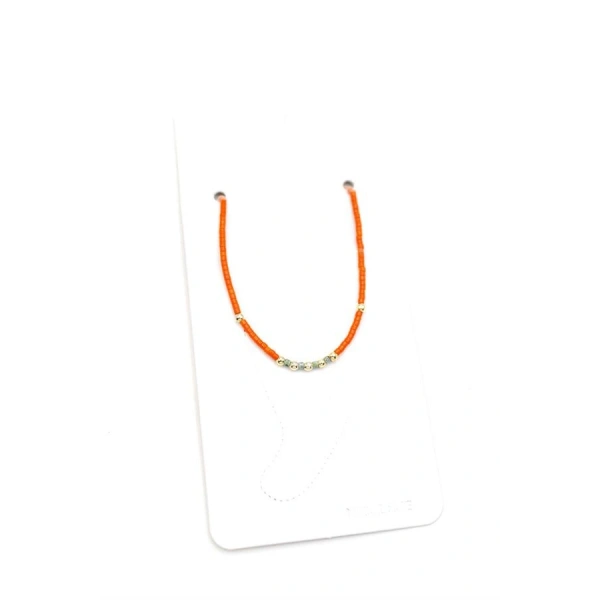 biçomi Kum Boncuk Halhal - Turuncu