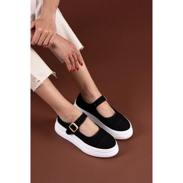 BİÇOMİ Lunni Siyah Keten Spor Ayakkabı