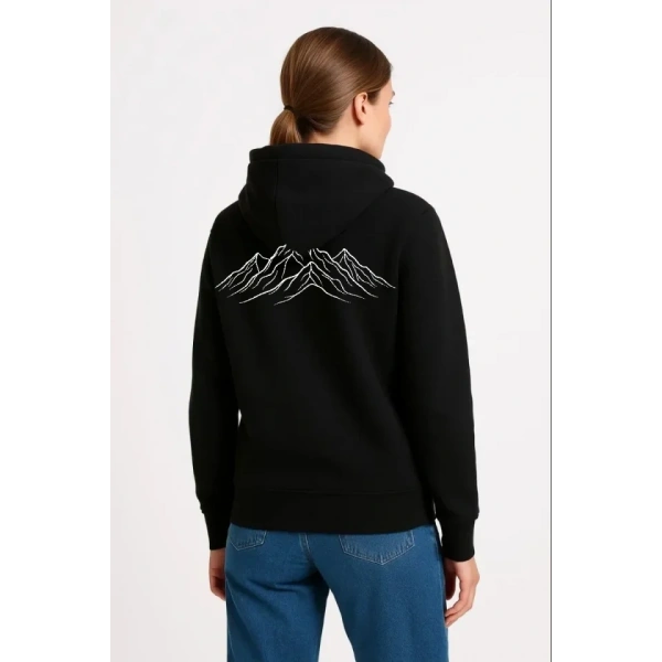 Biçomi Nihilist Penguen Özel Tasarım Oversize Kapüşonlu Sweatshirt - Siyah