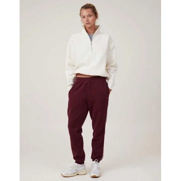Biçomi Oversize Yarım Farmuarlı Yakalı Basic SweatShirt - Beyaz