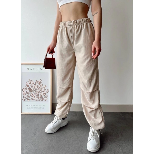 BİÇOMİ Paraşüt pantolon bej