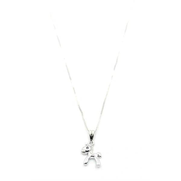 biçomi Peluş At Figürü Kolye - Gümüş