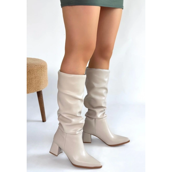 BİÇOMİ Pitay Ten Cilt Topuklu Çizme