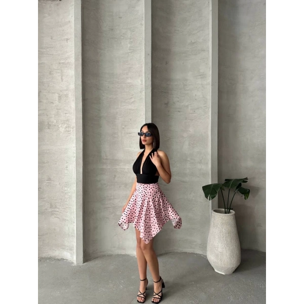 BİÇOMİ Puantiyeli etek s25900