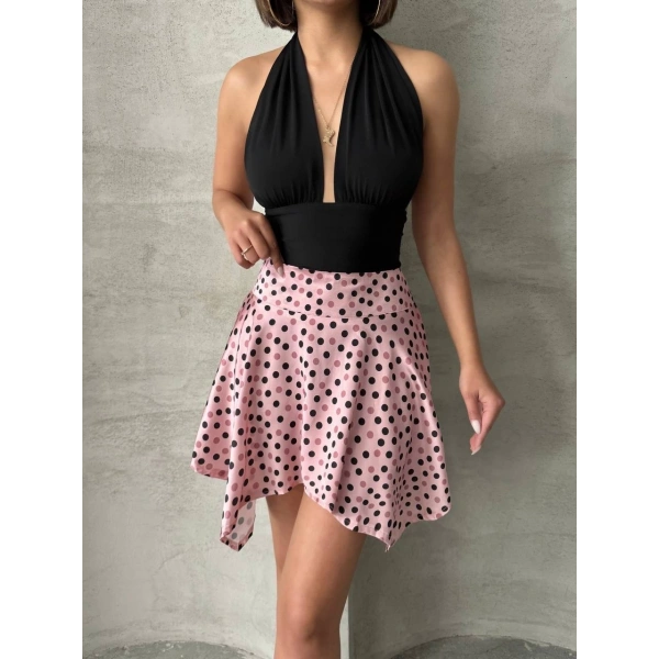 BİÇOMİ Puantiyeli etek s25900