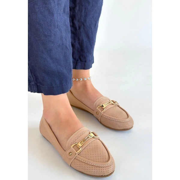 BİÇOMİ Rain Nude Cilt Babet Ayakkabı