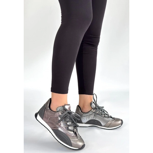 BİÇOMİ Ranu Platin Cilt Paraşüt Detaylı Bağcıklı Spor Ayakkabı