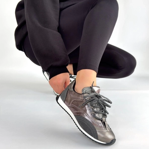 BİÇOMİ Ranu Platin Cilt Paraşüt Detaylı Bağcıklı Spor Ayakkabı