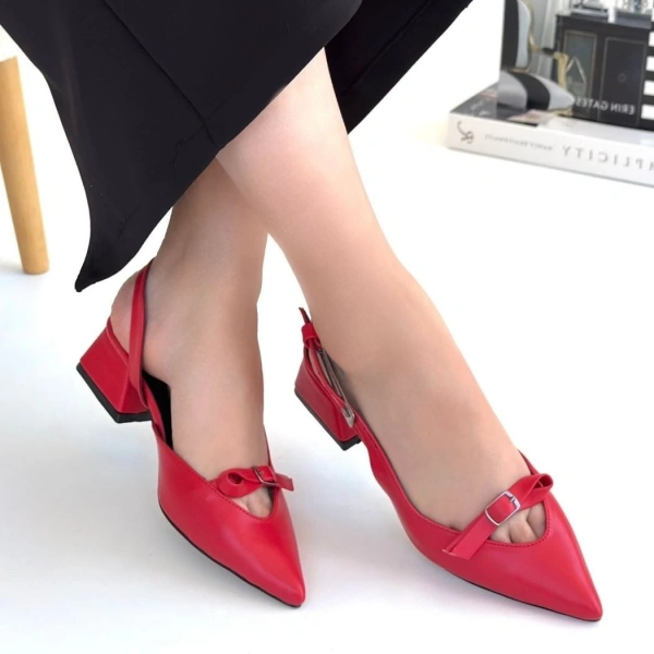 BİÇOMİ Rewat Kırmızı Cilt Topuklu Ayakkabı