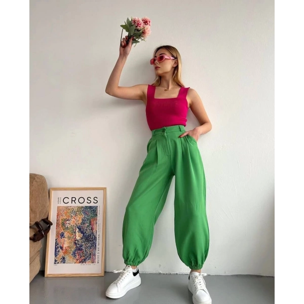 BİÇOMİ Şalvar pantolon yeşil s23202