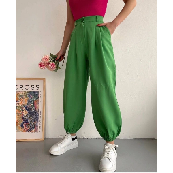 BİÇOMİ Şalvar pantolon yeşil s23202