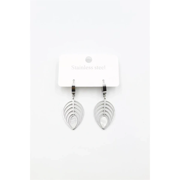 biçomi Sedef Yaprak Küpe - Gümüş