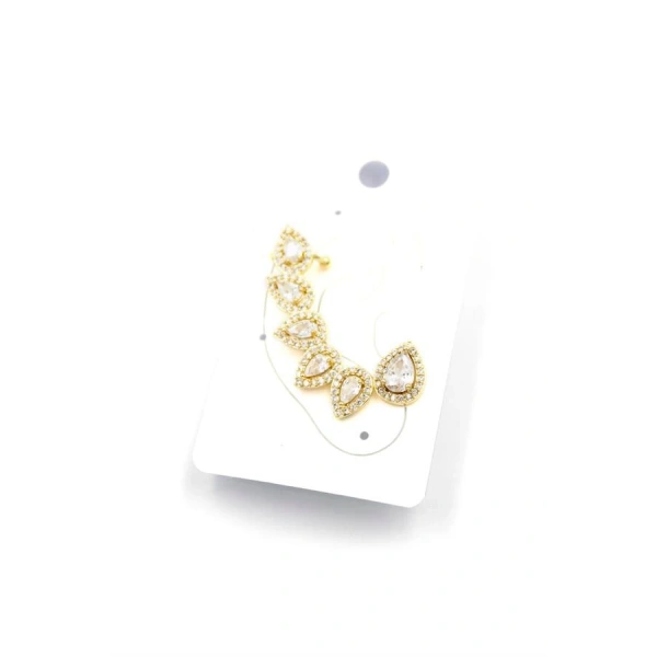 biçomi Taşlı Kıkırdak Küpe - Altın