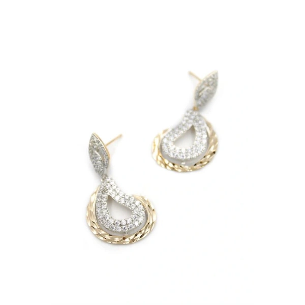 biçomi Taşlı Küpe - Altın