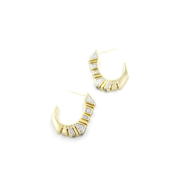 biçomi Taşlı Küpe - Altın