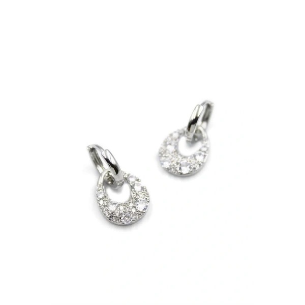 biçomi Taşlı Küpe - Gümüş