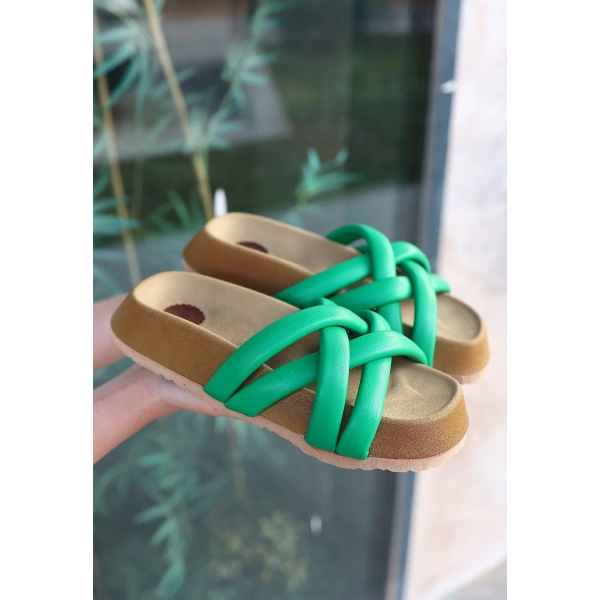 BİÇOMİ Tenda Yeşil Cilt Terlik