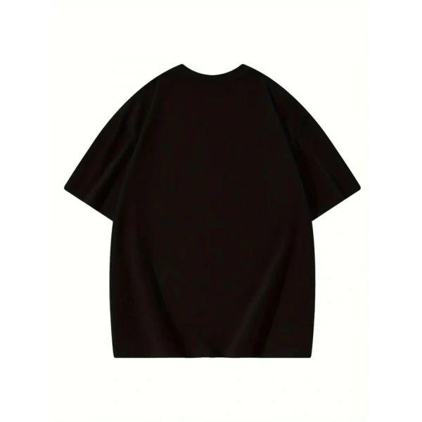 Biçomi Thousand Baskılı Oversize Bisiklet Yaka T-shirt - Siyah