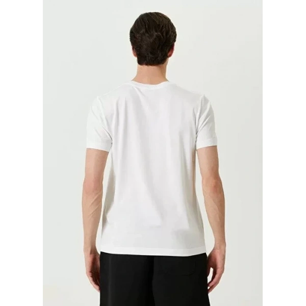 Biçomi Unisex Basic Bisiklet Yaka Regular T-Shirt - Beyaz