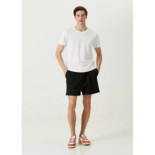 Biçomi Unisex Basic Bisiklet Yaka Regular T-Shirt - Beyaz
