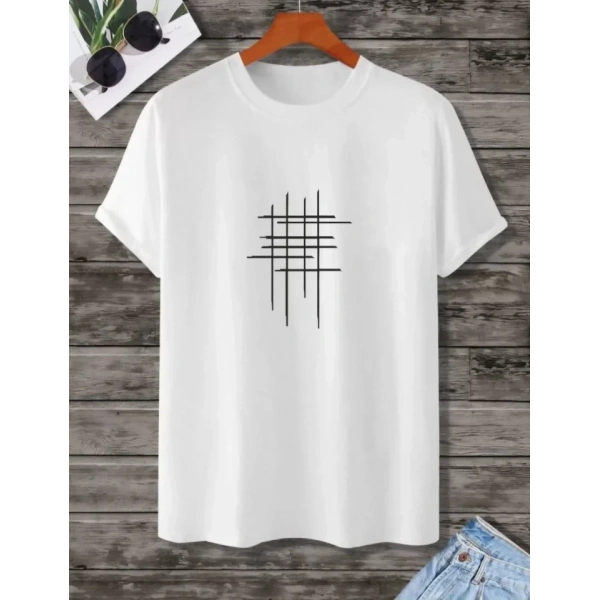 Biçomi Unisex Baskılı Oversize T-Shirt - Beyaz