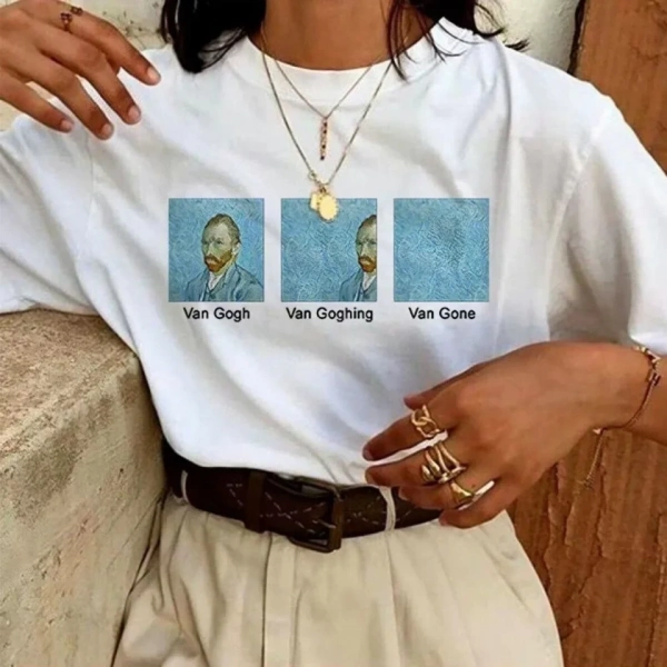Biçomi Unisex Baskılı Oversize T-Shirt - Beyaz