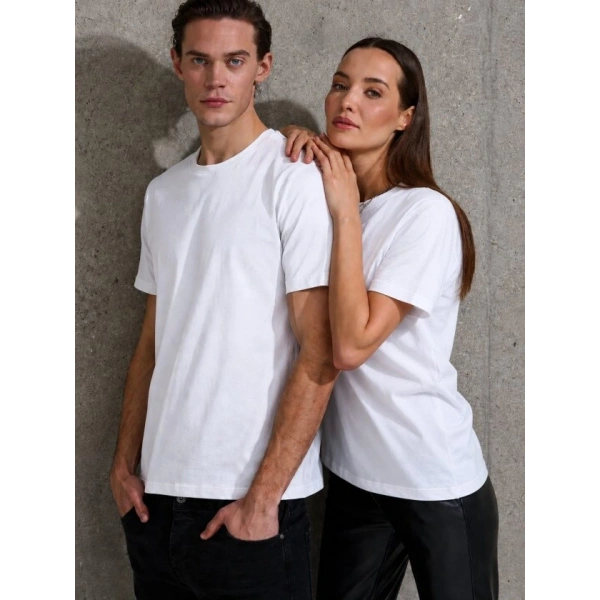 Biçomi Unisex Kısa Kollu Bisiklet Yaka Basic Viskon Bluz