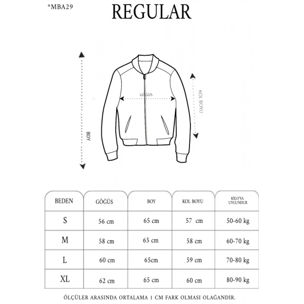 Biçomi Unisex Uzun Kol Baskılı Bomber Ceket - Siyah