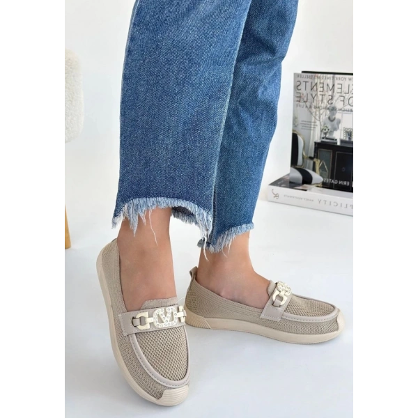 BİÇOMİ Wata Bej Triko Babet Ayakkabı