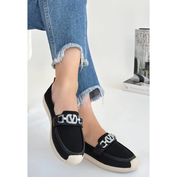 BİÇOMİ Wata Siyah Triko Babet Ayakkabı