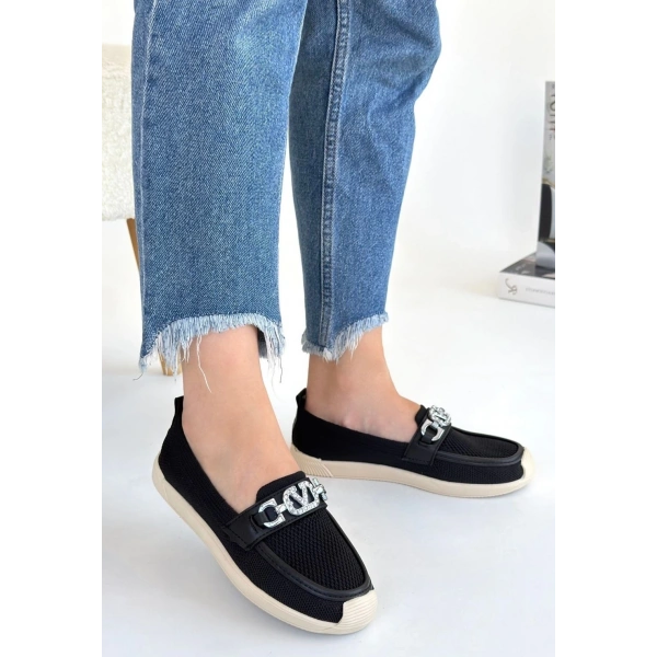 BİÇOMİ Wata Siyah Triko Babet Ayakkabı