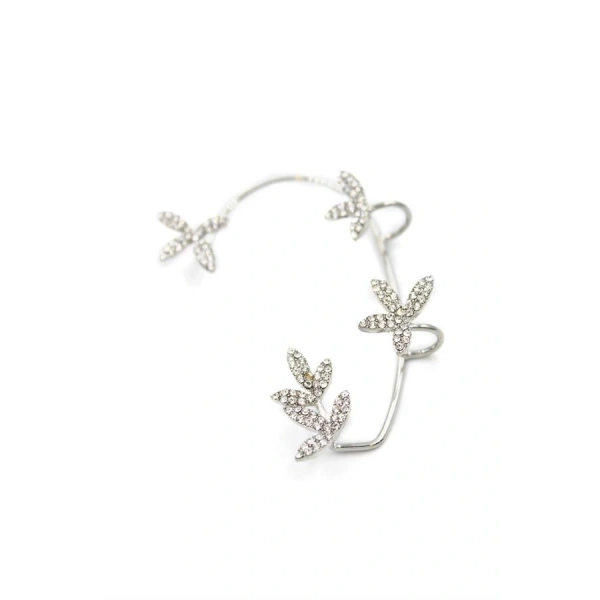 biçomi Yaprak Kıkırdak Küpe - Gümüş