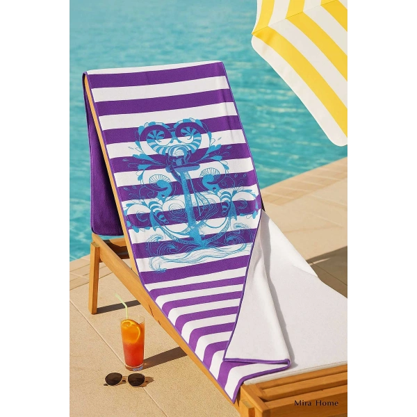 SeaDream Tropikal Desenli Plaj Havlusu 70X140 Cm Çapa
