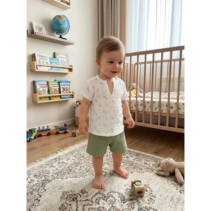 1/4 Yaş Müslin Kumaş Bebek Takımı
