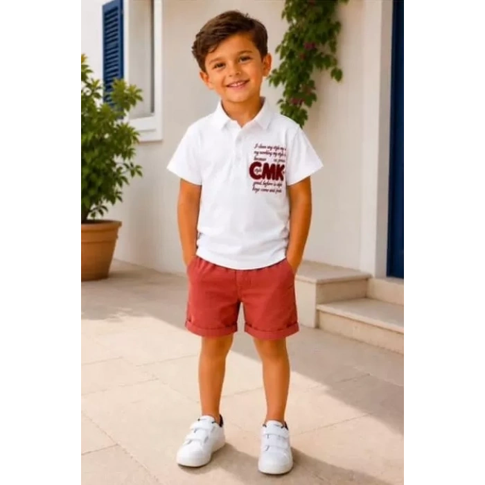 2/10 Yaş Keten Tişört Denim Şort Çocuk Takımı