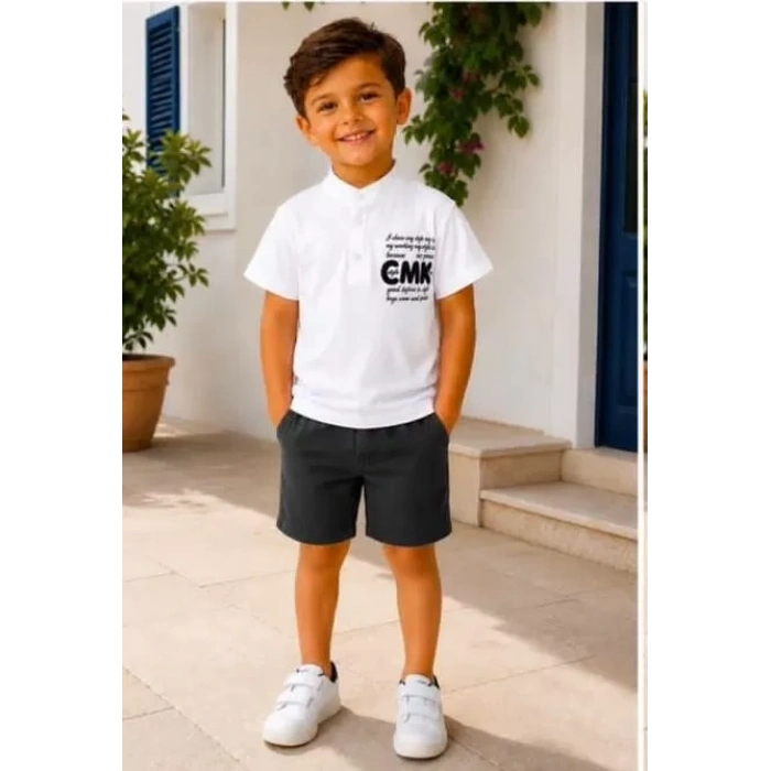 2/10 Yaş Keten Tişört Denim Şort Çocuk Takımı