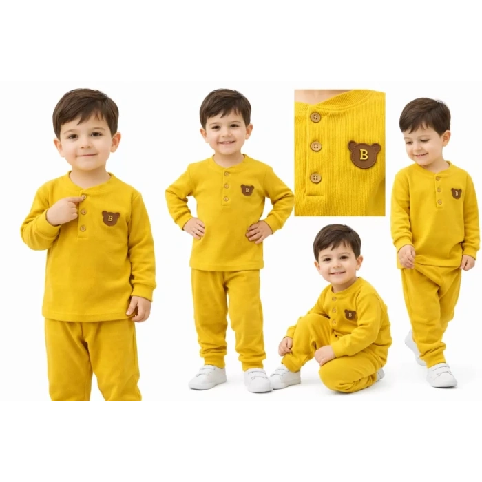 2-5 Yaş Armalı Fitilli Penye Çocuk Takımı