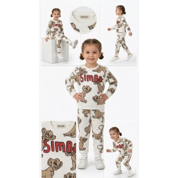 2-5 Yaş Aslan Baskılı Penye Çocuk Takımı