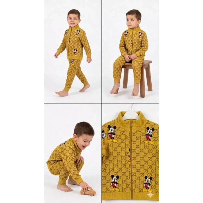 2-5 Yaş Boy Fermuar Detaylı 2 Li Çocuk Takımı