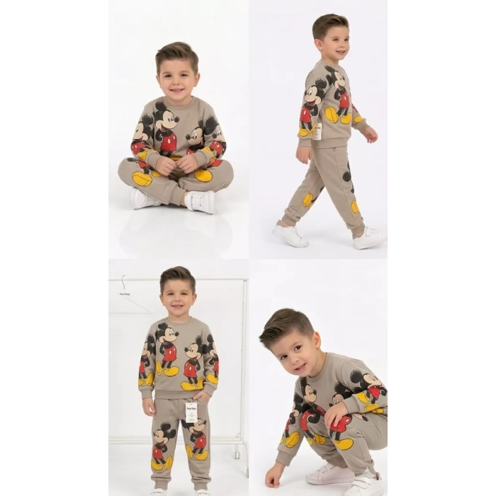 2-5 Yaş Fare Baskılı Penye Çocuk Takımı