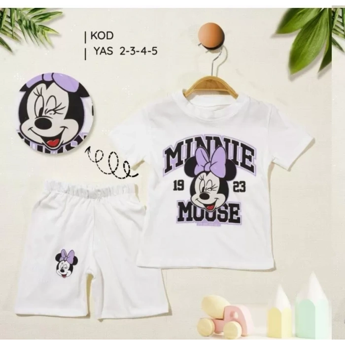 2/5 Yaş Minnie Mouse Baskılı Çocuk Takımı