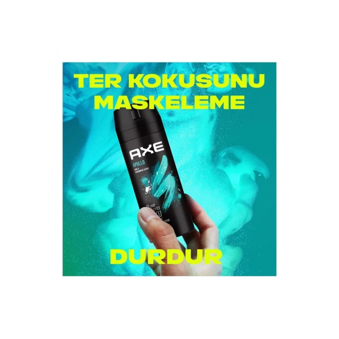 2 Adet Axe Erkek Sprey Deodorant Apollo 48 Saat Etkileyici Koku Vücut Spreyi 150 ml