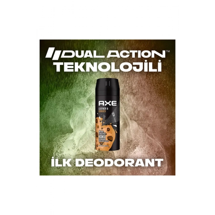 2 Adet Axe Erkek Sprey Deodorant Leather & Cookies 48 Saat Etkileyeci Koku 150 ml