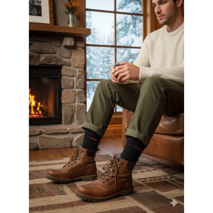 2 adet Füme Erkek Termal Çorap