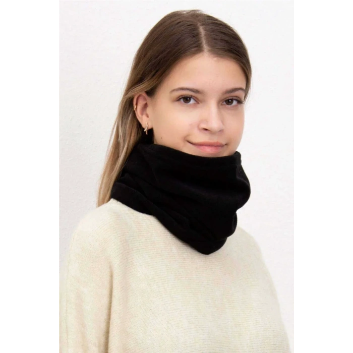 2 Adet Polar İpli Bere ve Boyunluk Siyah Yeşil