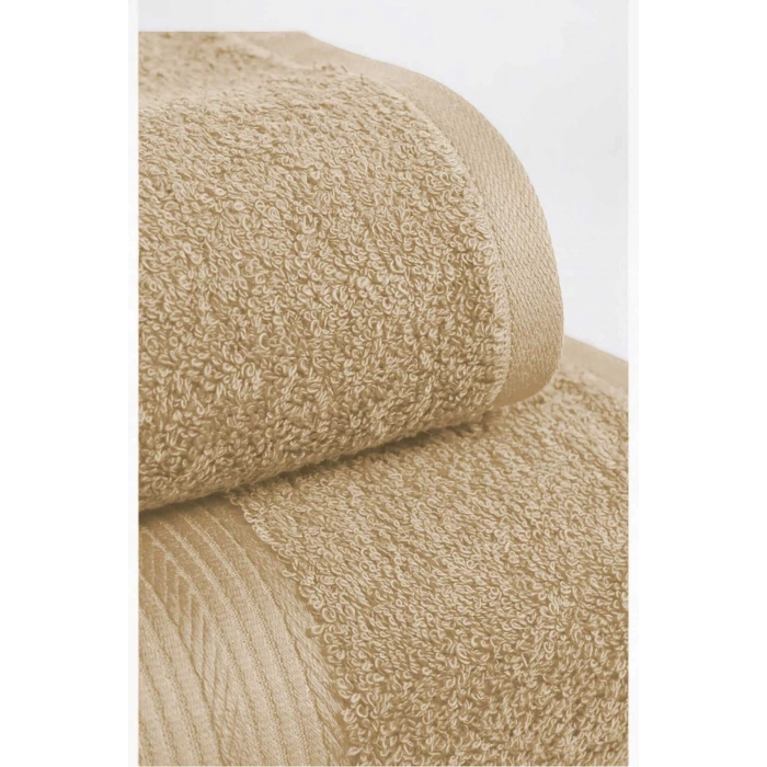 2 Parça Battal Lüks Premium Banyo Spa Havlu Takımı 90x170 Cm Bej