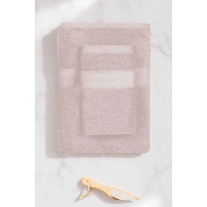 2 Parça Battal Lüks Premium Banyo Spa Havlu Takımı 90x170 Cm Pudra