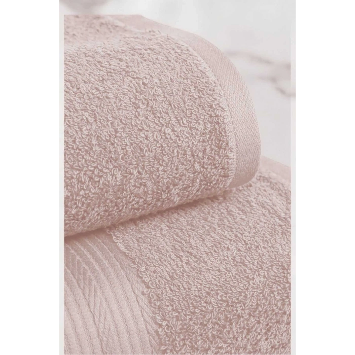 2 Parça Battal Lüks Premium Banyo Spa Havlu Takımı 90x170 Cm Pudra