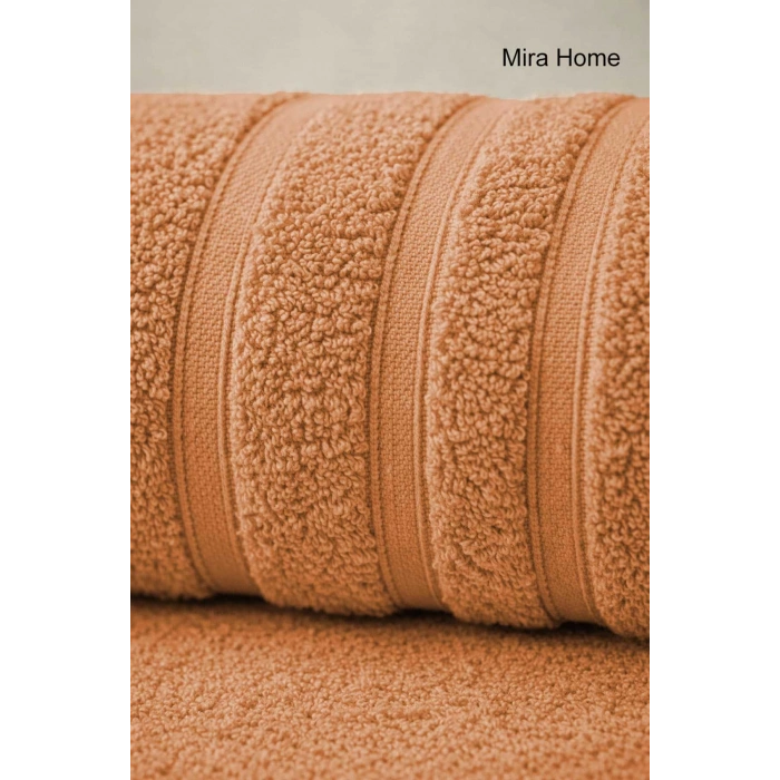 2 Parça Pamuklu Banyo Havlu Seti Ayla Kiremit